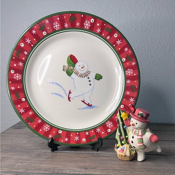 Longaberger Other - Longaberger Bundle 2004 Snowman Ornament Bluster Christmas Tree & Matching Plate